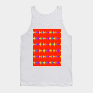 Color Equalizer Sounds Waves On Red Tank Top